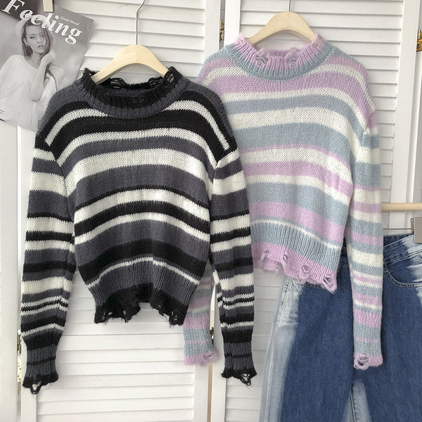 Naiste kootud ovaalse kaelusega kampsun