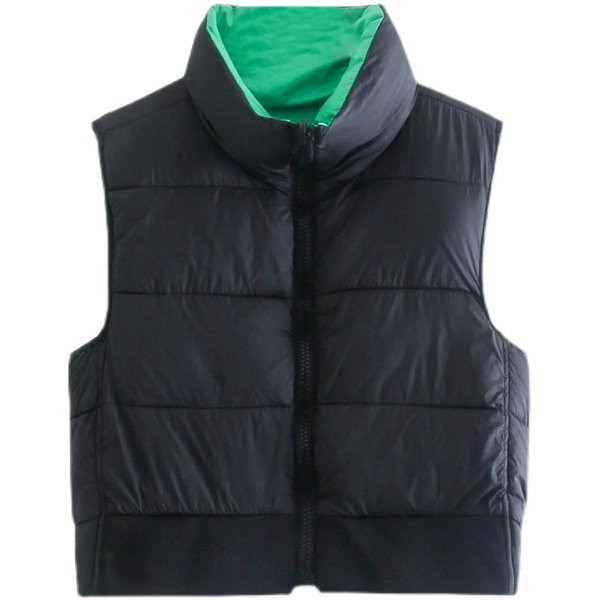 Őszi-téli rövid mellény cipzárral