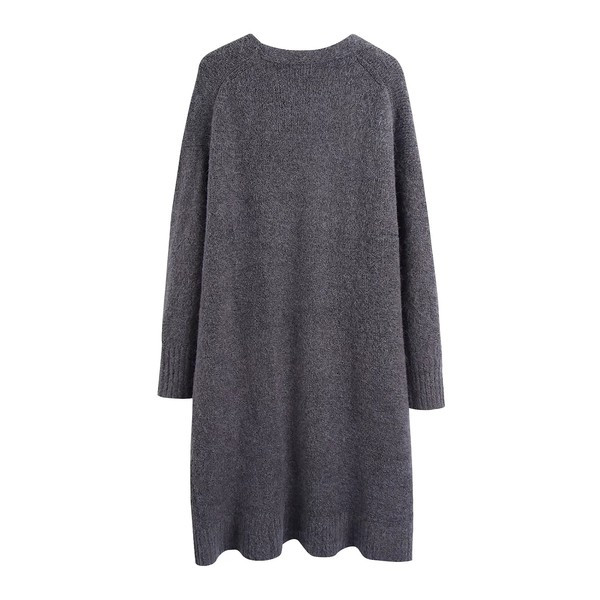 Női hosszú kötött mellény zsebekkel - rögzítés nélkül