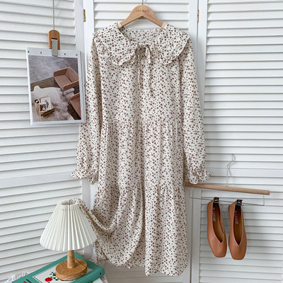 Ženska ležerna haljina s dugim rukavima i okruglim izrezom