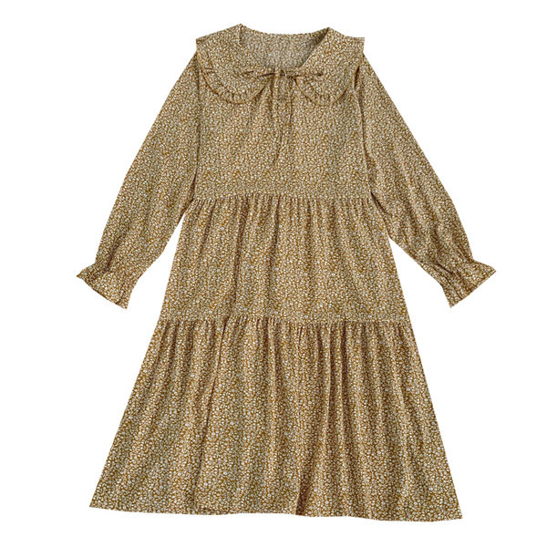 Ženska ležerna haljina s dugim rukavima i okruglim izrezom