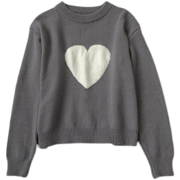 Pulover de dama cu decolteu oval si imprimeu