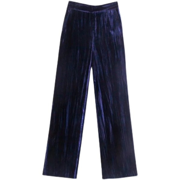 Naiste sirged sametpüksid sinises toonis