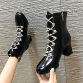 Stiilsed kõrge 7 cm kontsa ja paeltega naiste saapad