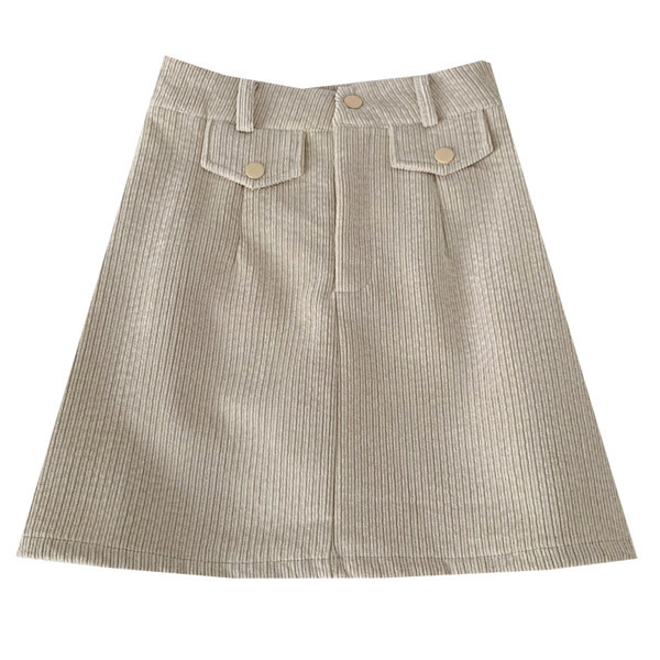 Lezser női rövid kordbársony szoknya magas derékkal