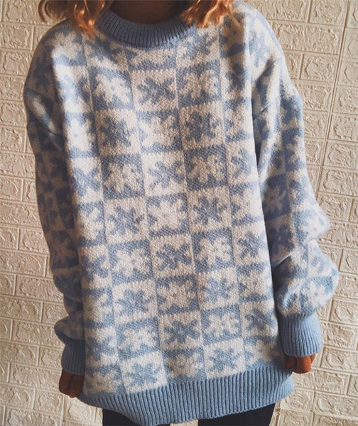 Γυναικείο πουλόβερ φαρδύ μοντέλο σε ασπρόμαυρο