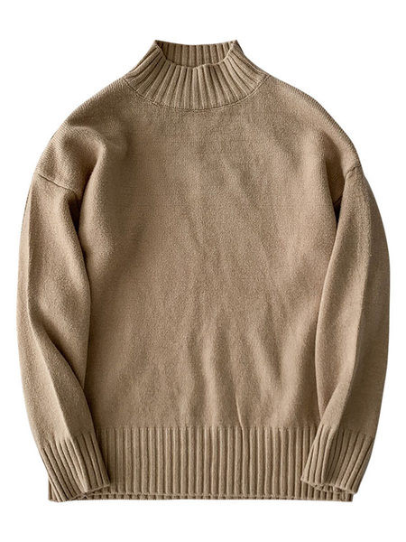 Naiste sviiter, kõrge krae ja pikkade varrukatega mudel