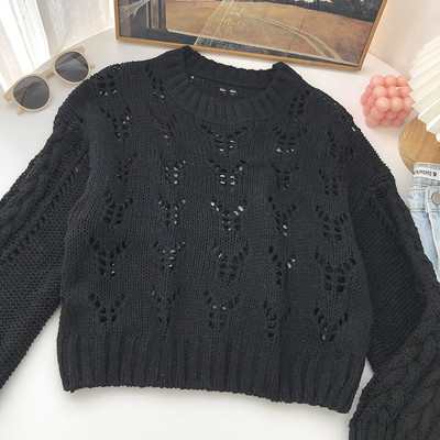 Modern pulóver kerek nyakkivágással