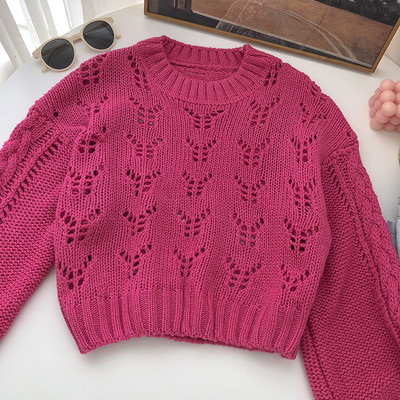 Modern pulóver kerek nyakkivágással