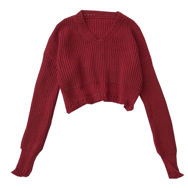 Új modellű pulóver spitz nyakkivágással