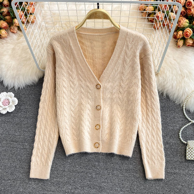 Vesta de dama cu nasturi si decolteu spitz - patru culori