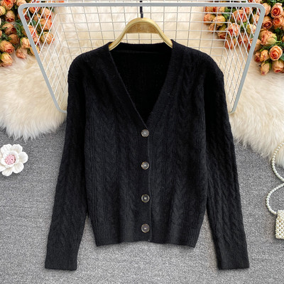 Vesta de dama cu nasturi si decolteu spitz - patru culori