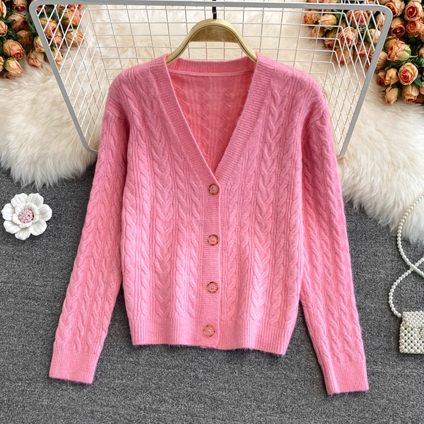 Vesta de dama cu nasturi si decolteu spitz - patru culori