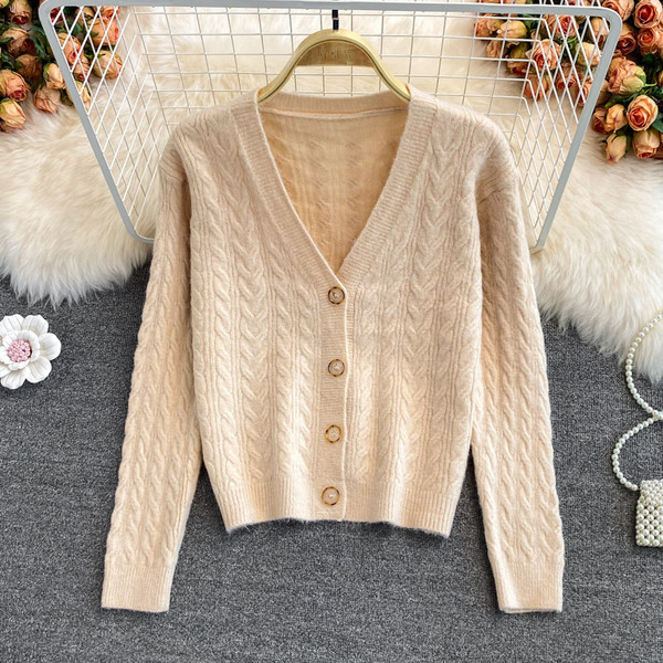 Vesta de dama cu nasturi si decolteu spitz - patru culori