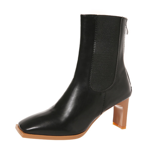 Modern öko bőr csizma 7 cm magas sarokkal