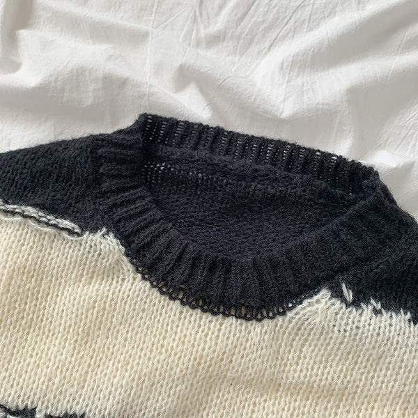 Női téli pulóver ovális nyakkivágással