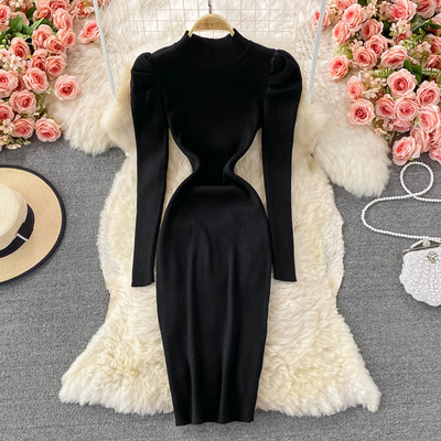 Női testhezálló ruha, hosszú ujjal