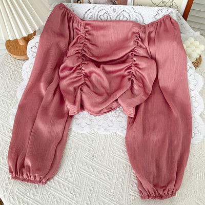 Modern női blúz csónakos nyakkivágással, több színben