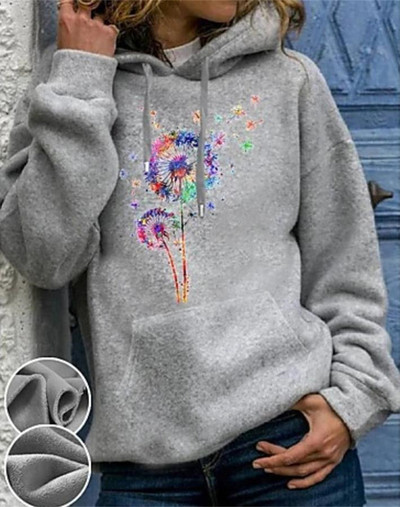 Naiste vabaaja värvitrükiga dressipluus