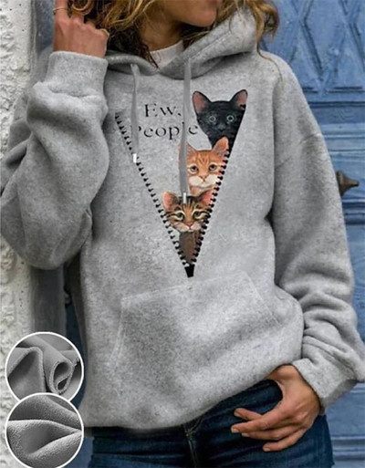 Naiste vabaaja värvitrükiga dressipluus