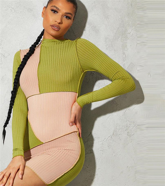 Testreszabott kordbársony ruha, hosszú ujjal