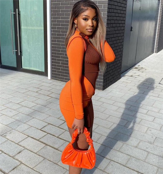 Testreszabott kordbársony ruha, hosszú ujjal