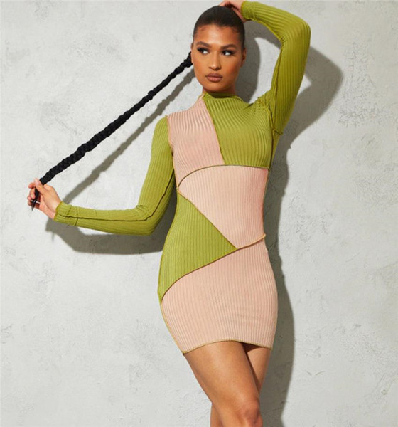 Testreszabott kordbársony ruha, hosszú ujjal