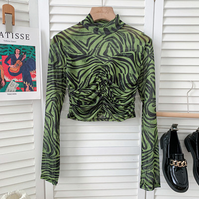 Moderna ženska kratka bluza s niskom kragnom