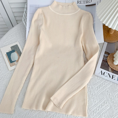 Női blúz alacsony gallérral, hosszú ujjú több színben