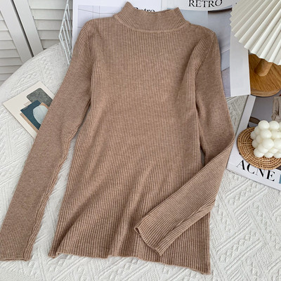 Női blúz alacsony gallérral, hosszú ujjú több színben