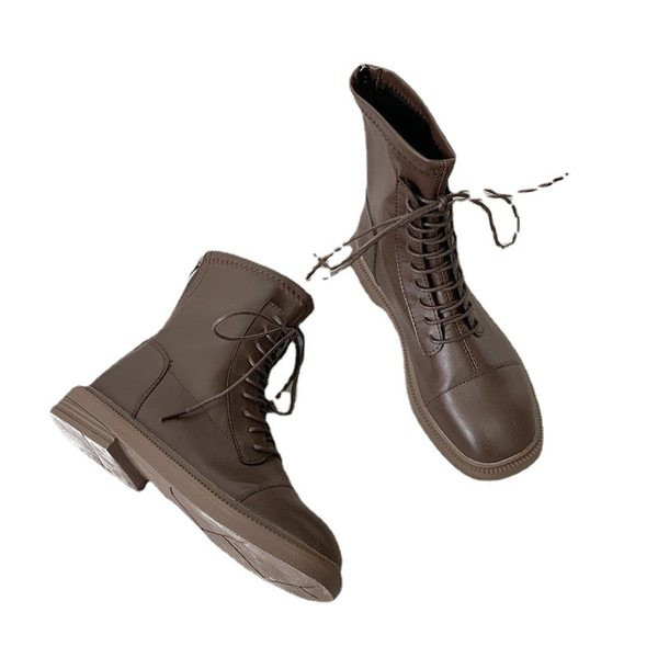 Naiste vabaaja saapad ökonahast paelte ja tõmblukuga