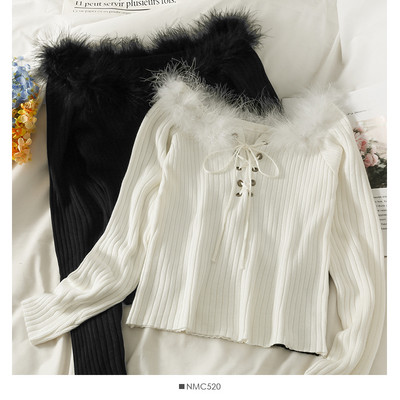 Női blúz pehelyvel és nyakkendővel