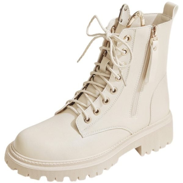 Női csizma fűzős és cipzáros brit stílusú