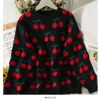 Lezser színes pulóver kerek nyakkivágással