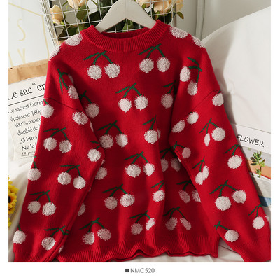 Lezser színes pulóver kerek nyakkivágással