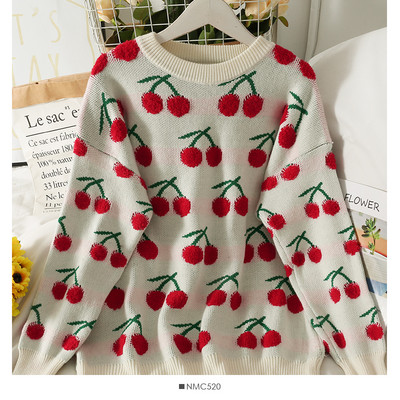 Lezser színes pulóver kerek nyakkivágással