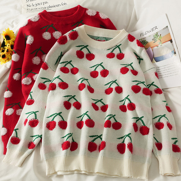 Lezser színes pulóver kerek nyakkivágással