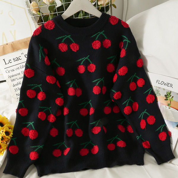 Lezser színes pulóver kerek nyakkivágással