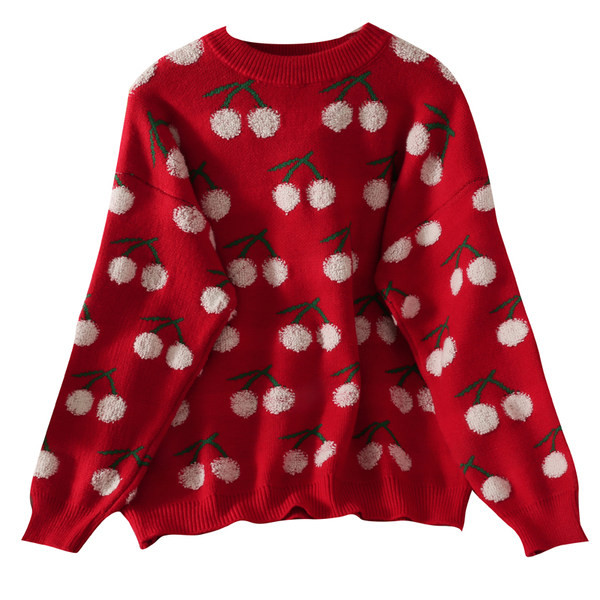 Lezser színes pulóver kerek nyakkivágással