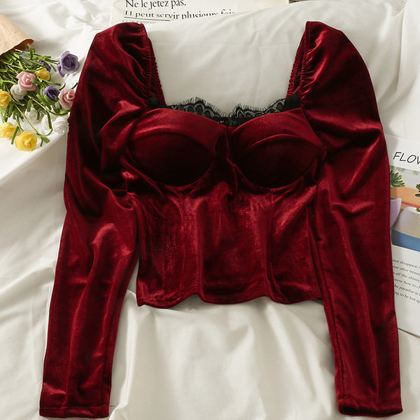 Modern blúz négyzet alakú nyakkivágással