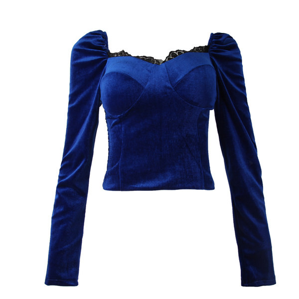 Modern blúz négyzet alakú nyakkivágással