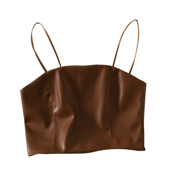 Női bőr melltartó vékony pántokkal