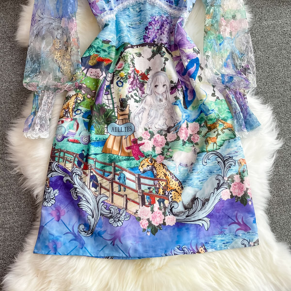 Modern női ruha cipzárral kék színben