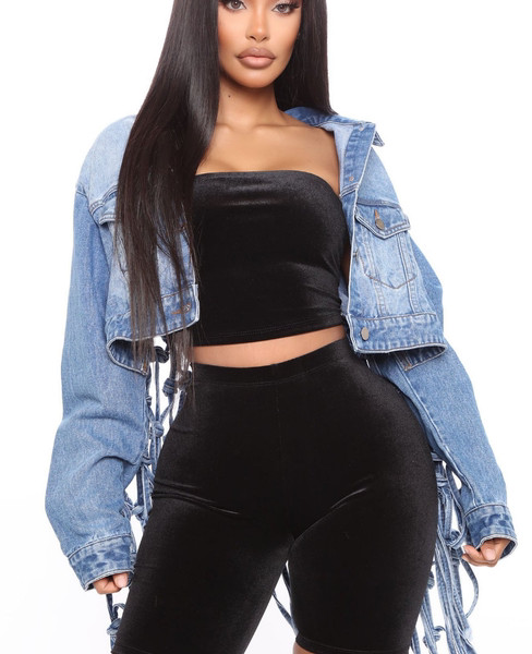 Modern női rövid farmerdzseki széles modell