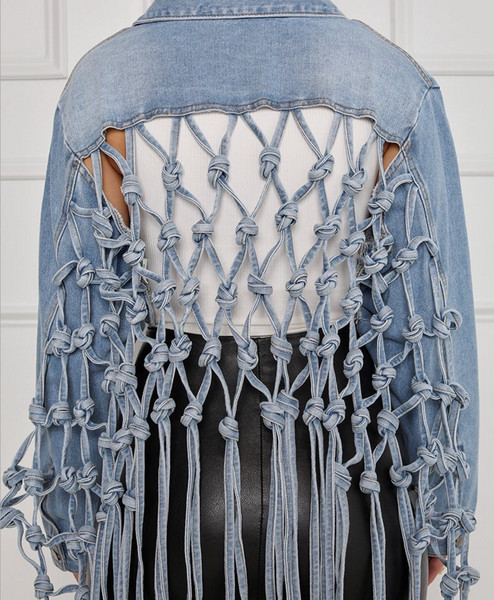 Modern női rövid farmerdzseki széles modell