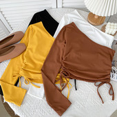 Lühike naiste ühe varrukaga pluus