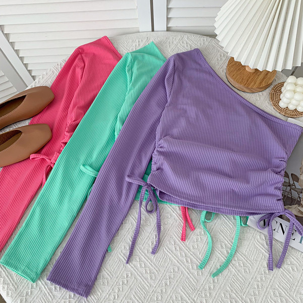 Lühike naiste ühe varrukaga pluus