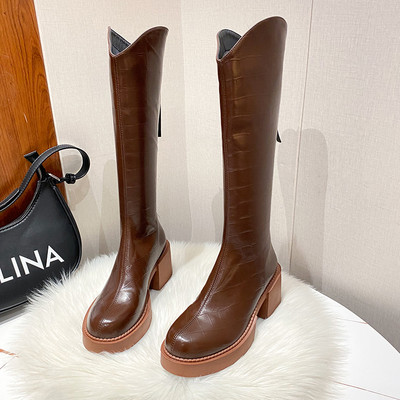 Női csizma sima alkalmi modell cipzárral