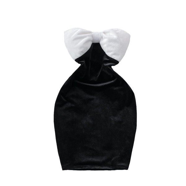 Moodne naiste lühike olkaimeta kleit kahes värvitoonis