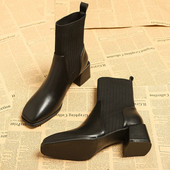 Női csizma típusú zokni szögletes sarokkal 5 cm